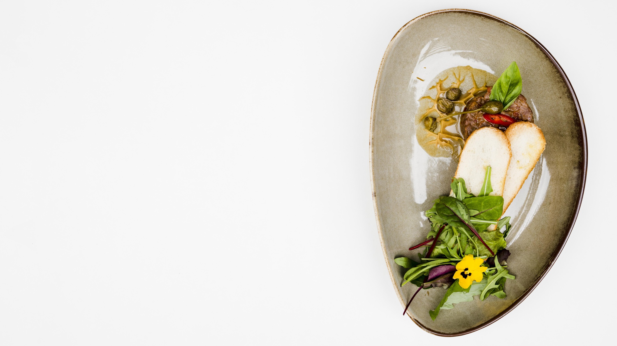 Plated seasonal dish photographed from above